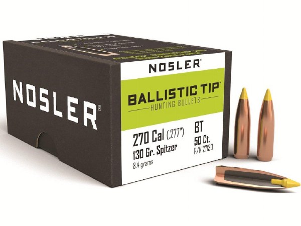 Nosler 270cal 130gr Ballistic Tip Hunting 50ct