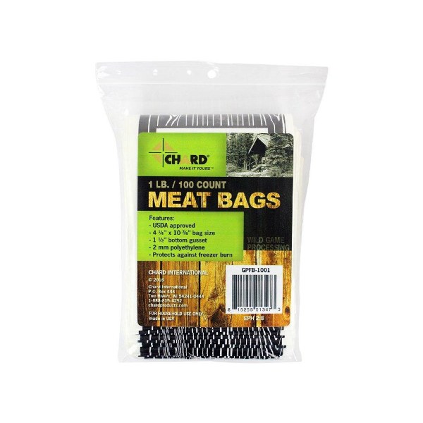 Chard Wild Game Freezer Meat Bags 1lb 100 Pk