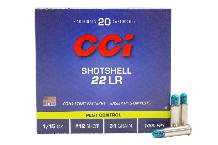 CCI  Shotshell 22 LR #12 Shot 31gr 1000 fps