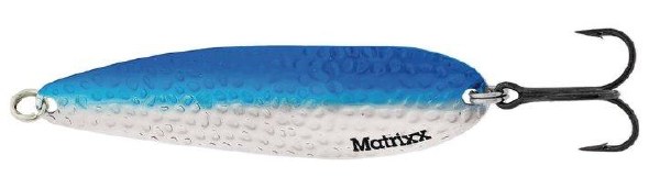 Blue Fox Matrixx Spoon 4.5" Hammered Chrome Neon Blue