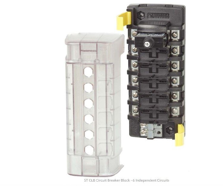 Blue Sea Systems ST Club Circuit Breaker Block 6 Position