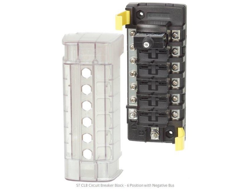 Blue Sea Systems ST CLB Circuit Breaker Block 6 Position w/Ground