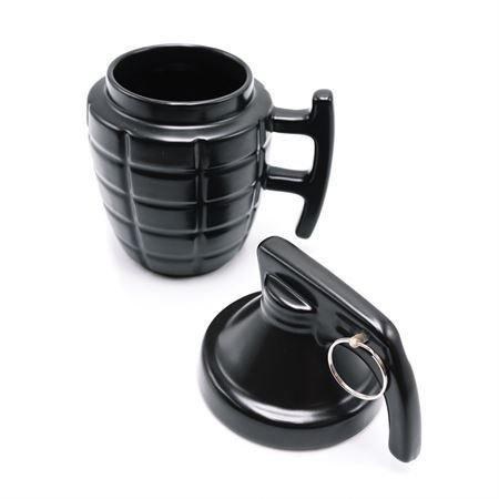 Caliber Gourmet Grenade Mug with Lid Black