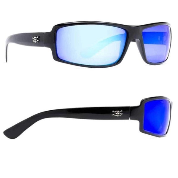 Calcutta New Wave Sunglasses Polarized Shiny Black/Blue