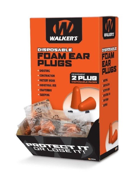 Walkers Ear Plugs Foam NRR 33dB Single Pair