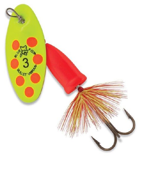 Blue Fox Vibrax Bullet Fly #3 Flo. Yellow/Flo. Red 3/8oz
