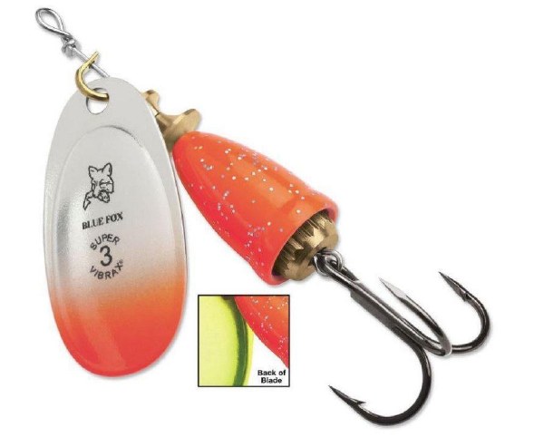 Blue Fox Classic Vibrax #1 Flo. Orange Chartreuse Candyback 1/8oz