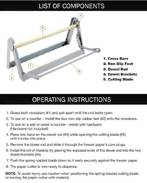Chard Freezer Paper Holder Cutter