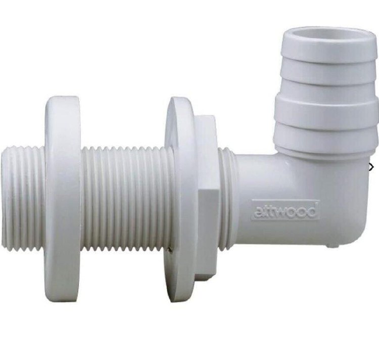 Attwood Thru-Hull Connector 1.125" 90* Elbow