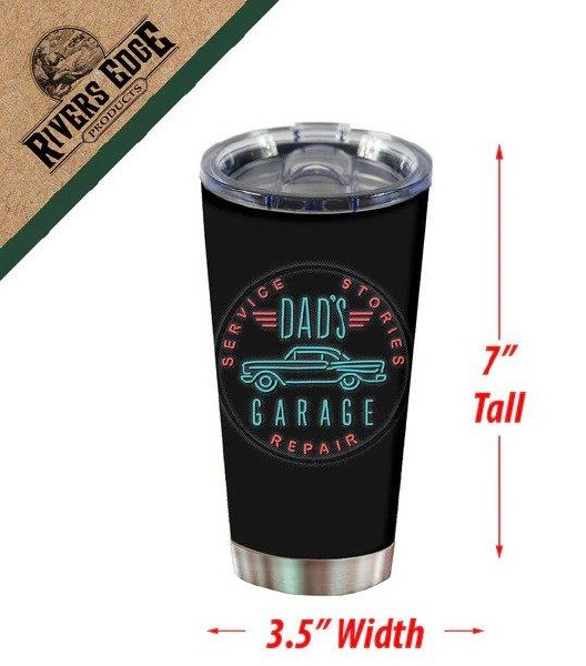 Rivers Edge Tumbler 20oz Dad's Garage