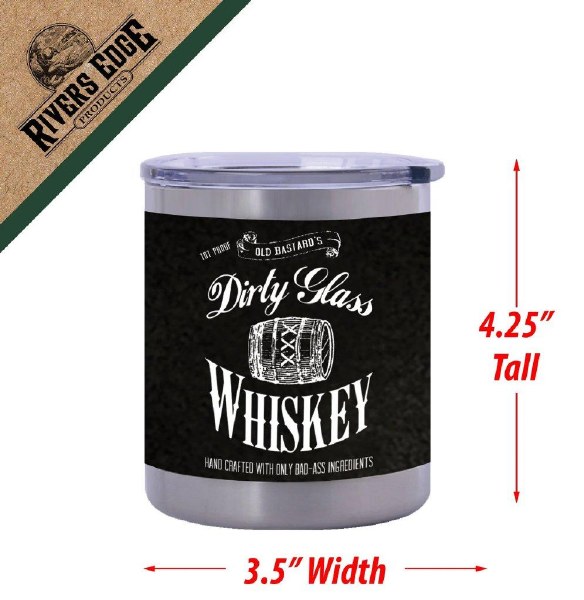 Rivers Edge Tumbler 10oz Dirty Glass Whiskey