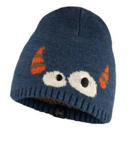Buff Knitted Hat Bonky Eyes Denim Kids