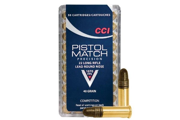 CCI Pistol Match 22 LR Lead Round Nose 40gr 1070fps 50ct