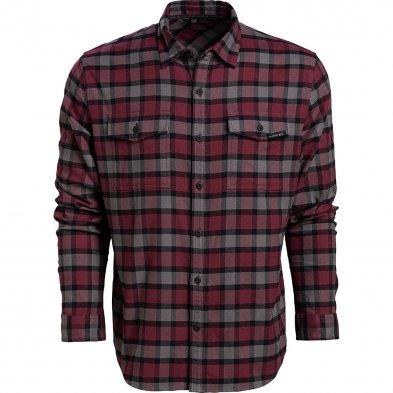 Vortex Menâ€™s Flannel Burgandy Timber Rush 2XL