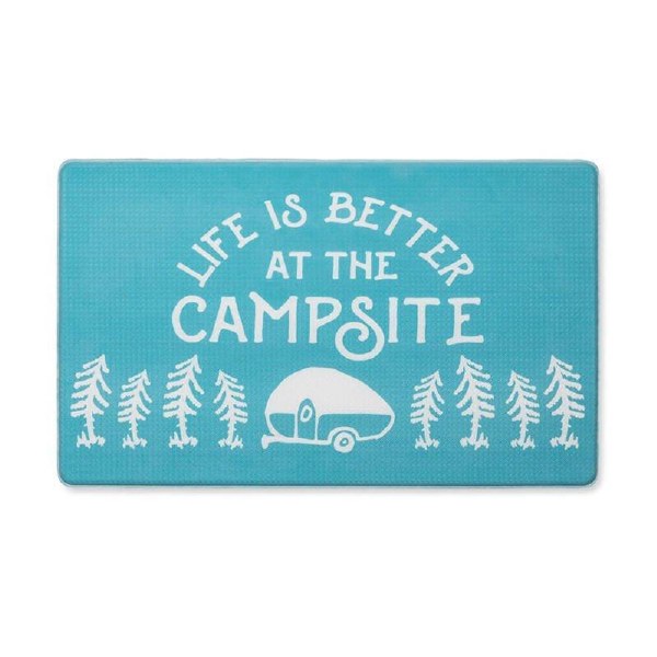 CAMCO Life Is Better At The Campsite Anti-Fatigue Kitchen Mat Teal Life is Better