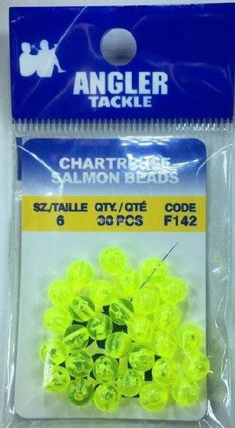 Angler Tackle F142-08 Salmon Beads Sz 8 Green