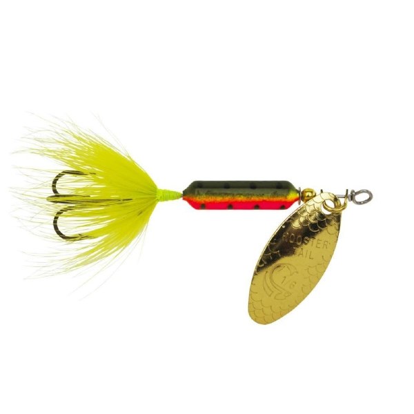 Yakima Wordens Rooster Tail Dressed 3/4oz Fire Tiger