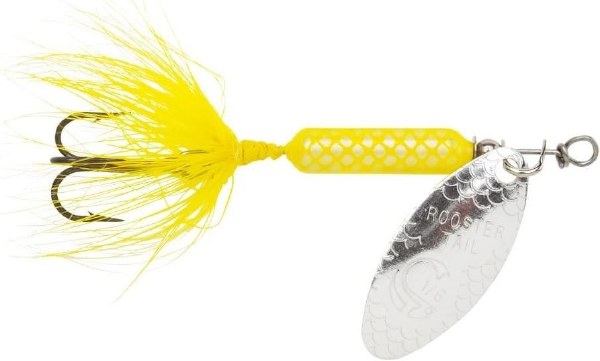 Yakima Wordens Rooster Tail Dressed 3/4oz Yellow Pearl