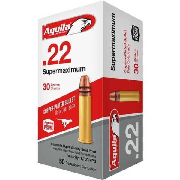 Aguila 22 LR Supermaximum 30gr Copper Plated 1700fps