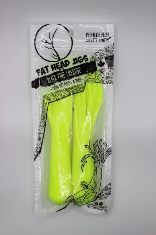 Black Pine Creative 6" Tube Jig 2oz 2pk Glow Chartreuse
