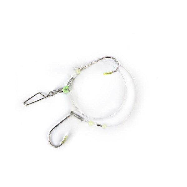 Amundson Halibut Leaders 4/0 + 6/0 Single/Treble Hooks 80lb Mono