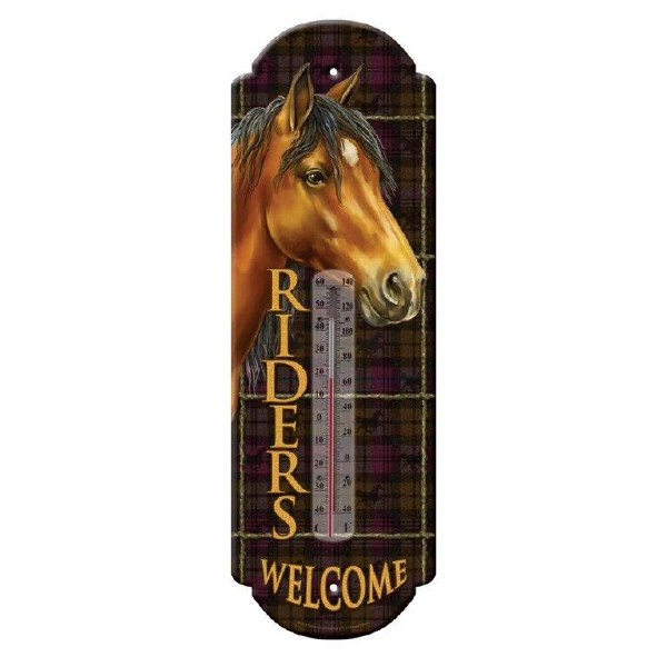 Rivers Edge Thermometer Riders Welcome w/Horse