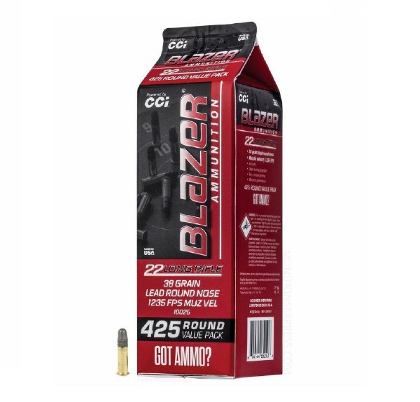 CCI 22 LR Blazer Value Pack 38gr Lead Round Nose 425ct Carton