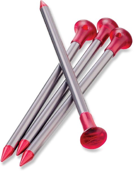 MSR Carbon Core Tent Stakes 4pk Silver Red