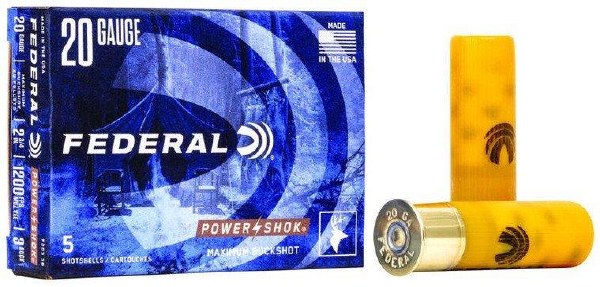 Federal Power Shok 20 Gauge 2-3/4" 3-Buck