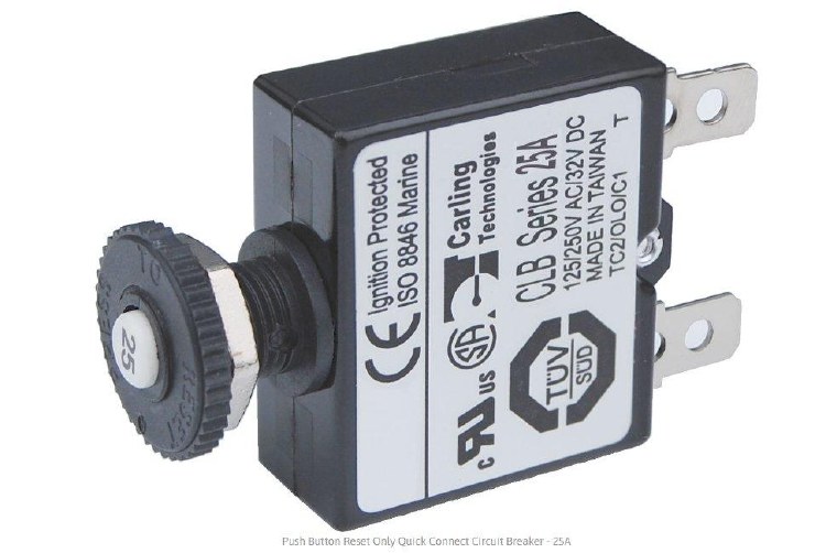 Blue Sea System Push Button Circuit Breaker 25 Amp