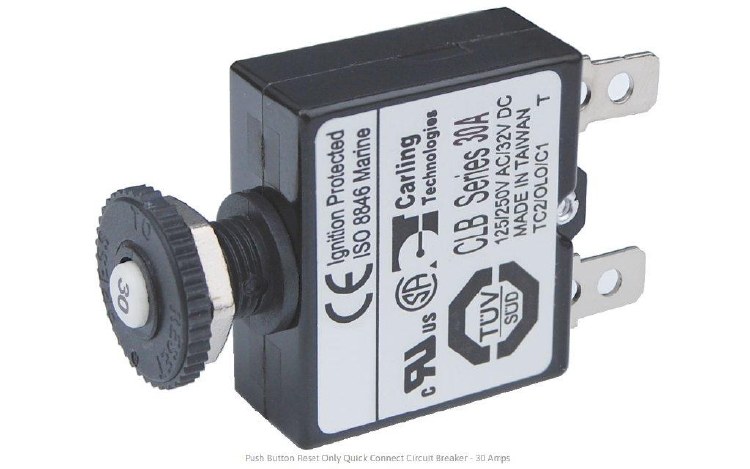 Blue Sea System Push Button Circuit Breaker 30 Amp