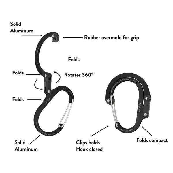 HeroClip Large Black Silver 100lb Rated