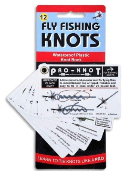 Pro-Knot Fly Fishing Knots Waterproof Plastic Flip Chart 12 Knots