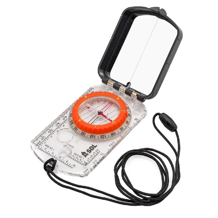 Survive Outdoors Longer Sighting Compass w/Mirror Clear Base