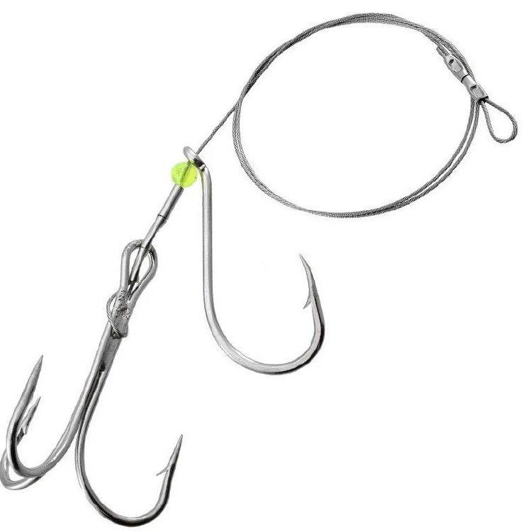 Gibbs Delta Halibut Rig 8/0 Treble 9/0 Single Perlon w/Snap