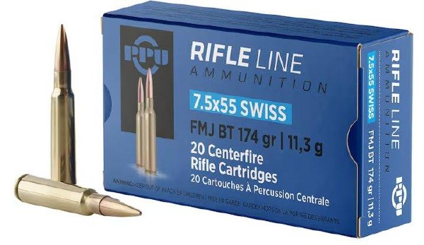PPU 7.5 x 55 Swiss FMJ BT 174gr