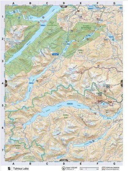 Backroad Mapbooks Water-Resistant Folding Map Tahtsa Lake