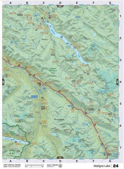 Backroad Mapbooks Water-Resistant Folding Map Maligne Lake