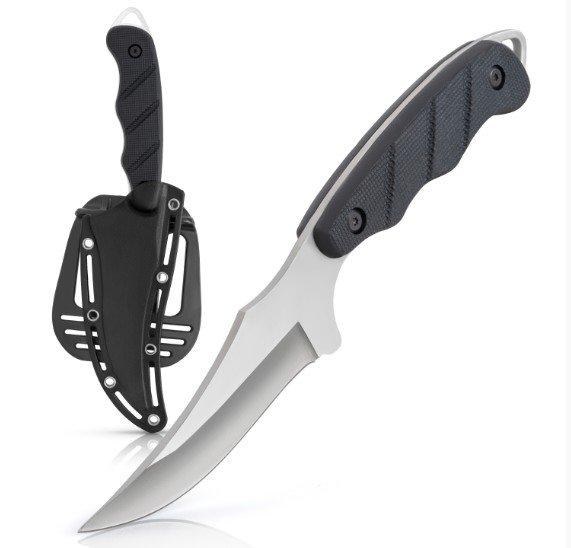 Maxam Rampant Fixed Blade Hunting Knife 4" Trailing Point Blade w/Sheath