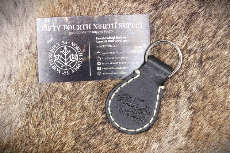 Fifty Fourth North Supply Leather Keychain Stamped/Stitched