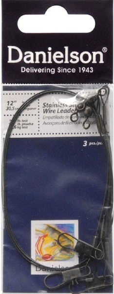 Danielson Ball Bearing Wire Leader 30lb 12" 3pk