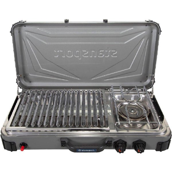 Stansport Boulder Series Propane Stove and Grill Combo w/Piezo Igniter