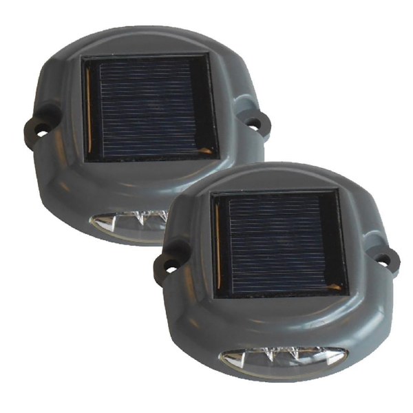 Dock Edge Solar Dock/Deck Lights 2pk Grey