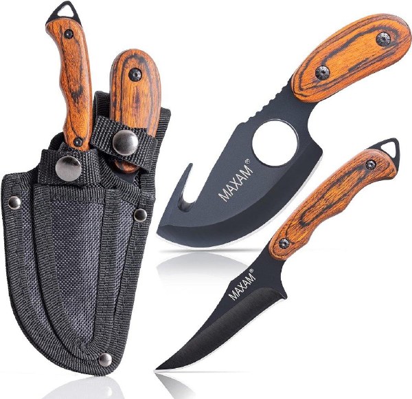 Maxam Fix Blade Hunting Set - Kinner & Caper w/Sheath