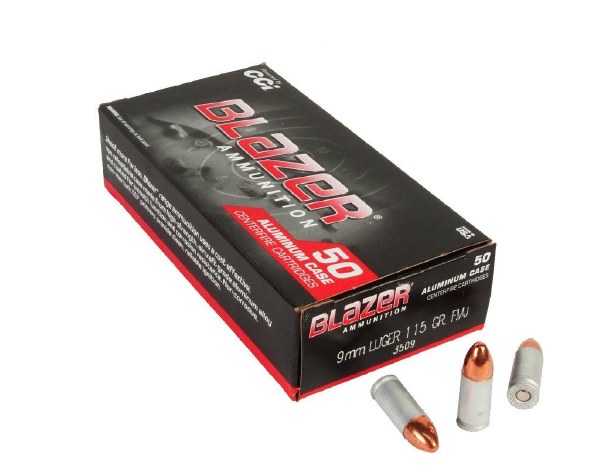 CCI Blazer 9mm Luger 115gr FMJ 50ct Aluminum Case