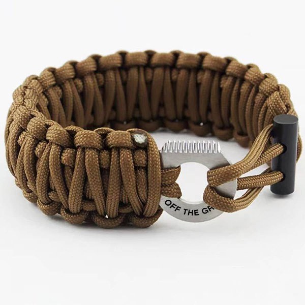 Trixie & Milo Survival Bracelet Black/Orange/Brown