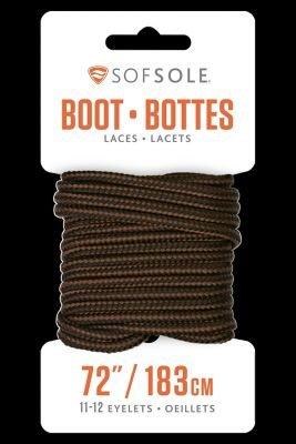 SofSole Boot Laces 72" Brown Black