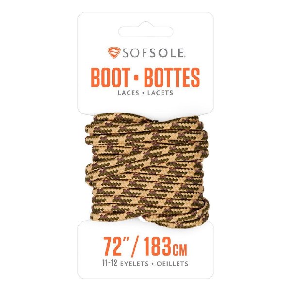 SofSole Boot Laces 72" Tan Camo