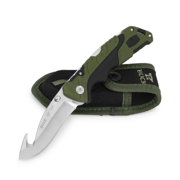 Buck Knife 660GRG Pursuit Folder w/Guthook Large Black/Green