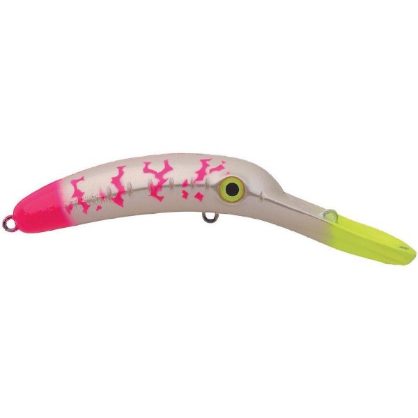 Yakima Bait Mag Lip 5.0 Pearl Chartreuse Head Pink Tiger